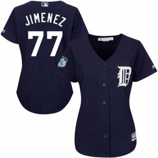 Womens Majestic Detroit Tigers 77 Joe Jimenez Replica Navy Blue Alternate Cool Base MLB Jersey