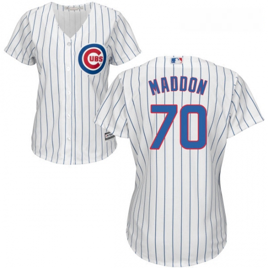 Womens Majestic Chicago Cubs 70 Joe Maddon Authentic White Home Cool Base MLB Jersey