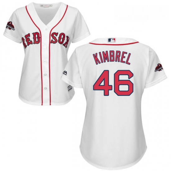 Womens Majestic Boston Red Sox 46 Craig Kimbrel Authentic White Home 2018 World Series Champions MLB