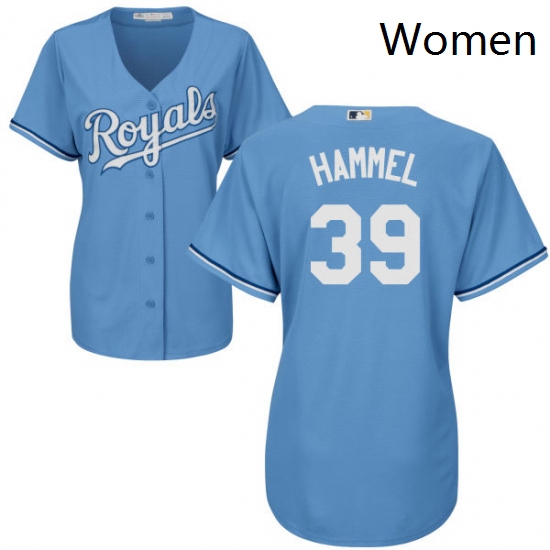 Womens Majestic Kansas City Royals 39 Jason Hammel Authentic Light Blue Alternate 1 Cool Base MLB Je