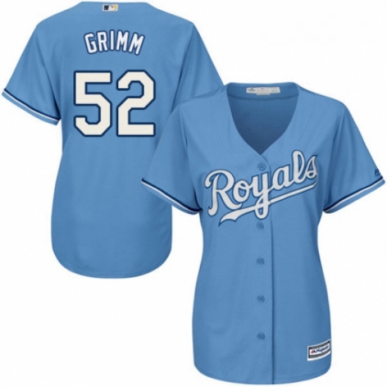 Womens Majestic Kansas City Royals 52 Justin Grimm Authentic Light Blue Alternate 1 Cool Base MLB Je