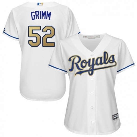 Womens Majestic Kansas City Royals 52 Justin Grimm Authentic White Home Cool Base MLB Jersey