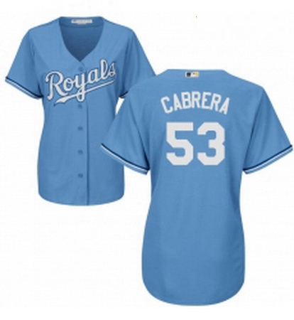 Womens Majestic Kansas City Royals 53 Melky Cabrera Authentic Light Blue Alternate 1 Cool Base MLB J