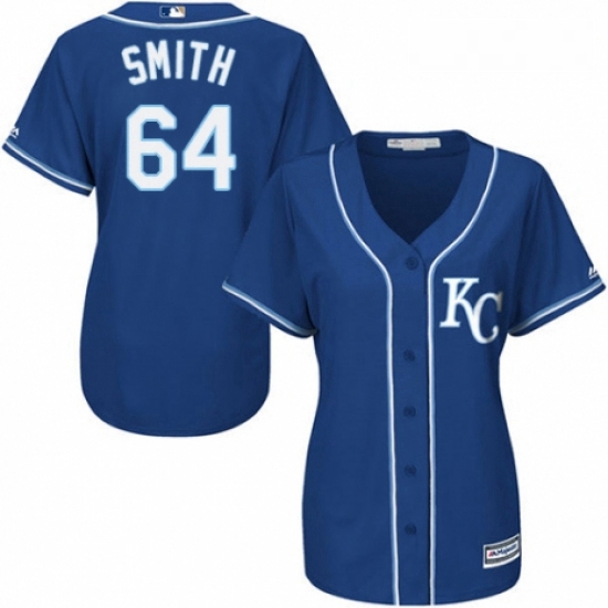 Womens Majestic Kansas City Royals 64 Burch Smith Authentic Blue Alternate 2 Cool Base MLB Jersey