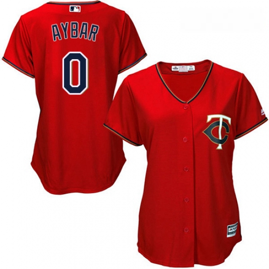 Womens Majestic Minnesota Twins 0 Erick Aybar Authentic Scarlet Alternate Cool Base MLB Jersey