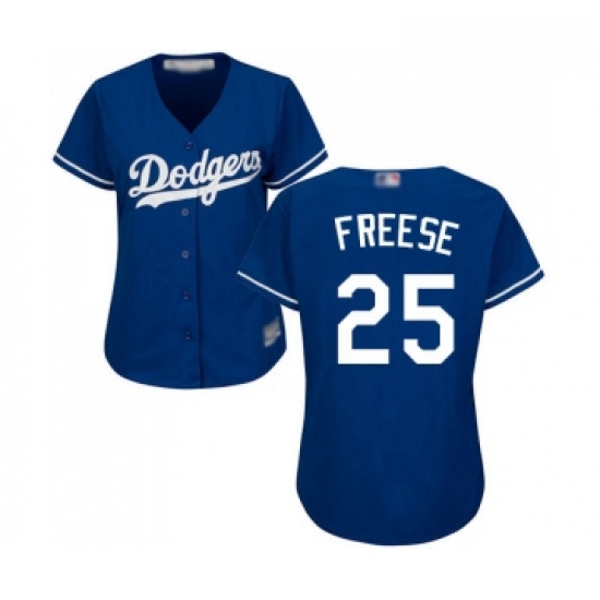 Womens Los Angeles Dodgers 25 David Freese Authentic Royal Blue Alternate Cool Base Baseball Jersey