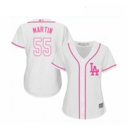 Womens Los Angeles Dodgers 55 Russell Martin Authentic White Fashion Cool Base Baseball Jersey