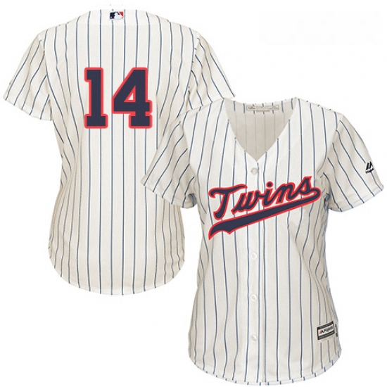 Womens Majestic Minnesota Twins 14 Kent Hrbek Replica Cream Alternate Cool Base MLB Jersey