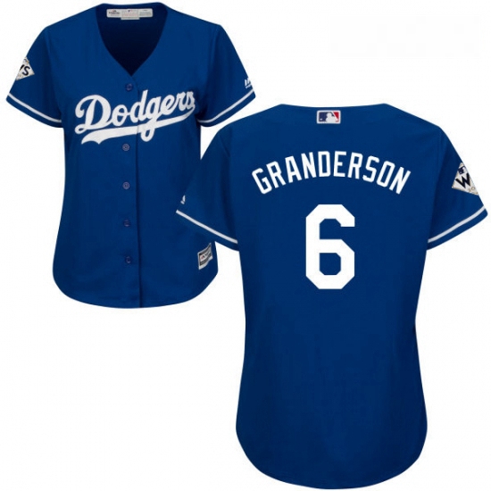 Womens Majestic Los Angeles Dodgers 6 Curtis Granderson Authentic Royal Blue Alternate 2017 World Se