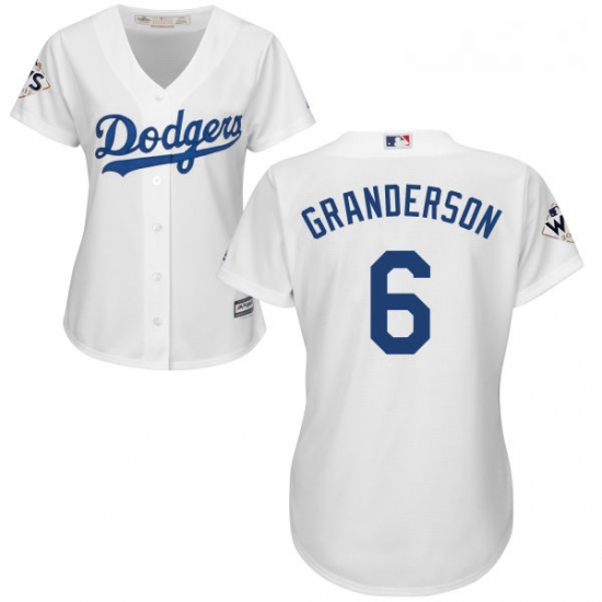 Womens Majestic Los Angeles Dodgers 6 Curtis Granderson Authentic White Home 2017 World Series Bound