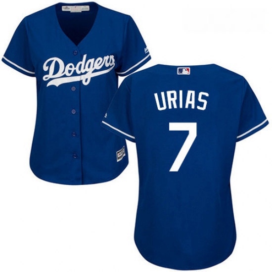 Womens Majestic Los Angeles Dodgers 7 Julio Urias Authentic Royal Blue Alternate Cool Base MLB Jerse