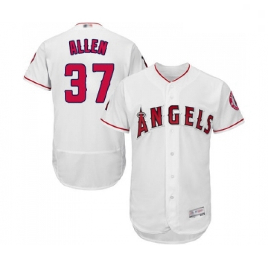 Mens Los Angeles Angels of Anaheim 37 Cody Allen White Home Flex Base Authentic Collection Baseball 