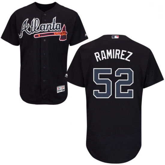 Mens Majestic Atlanta Braves 52 Jose Ramirez Blue Alternate Flex Base Authentic Collection MLB Jerse