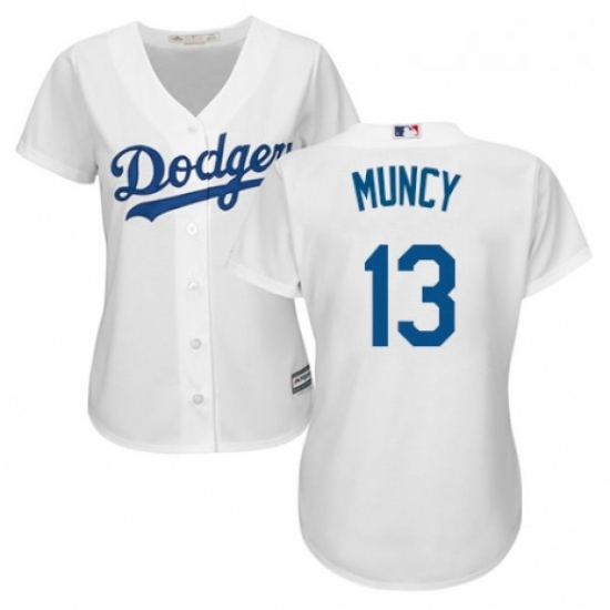 Womens Majestic Los Angeles Dodgers 13 Max Muncy Authentic White Home Cool Base MLB Jersey