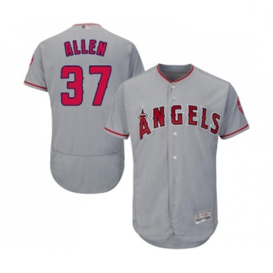 Mens Los Angeles Angels of Anaheim 37 Cody Allen Grey Road Flex Base Authentic Collection Baseball J