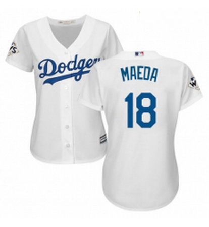 Womens Majestic Los Angeles Dodgers 18 Kenta Maeda Replica White
