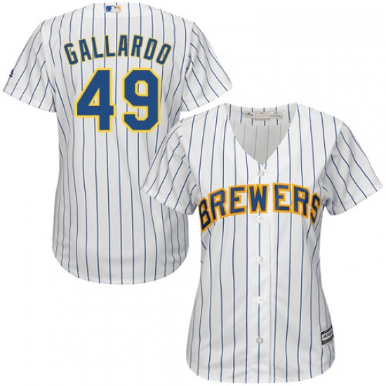 Womens Majestic Milwaukee Brewers 49 Yovani Gallardo Authentic W