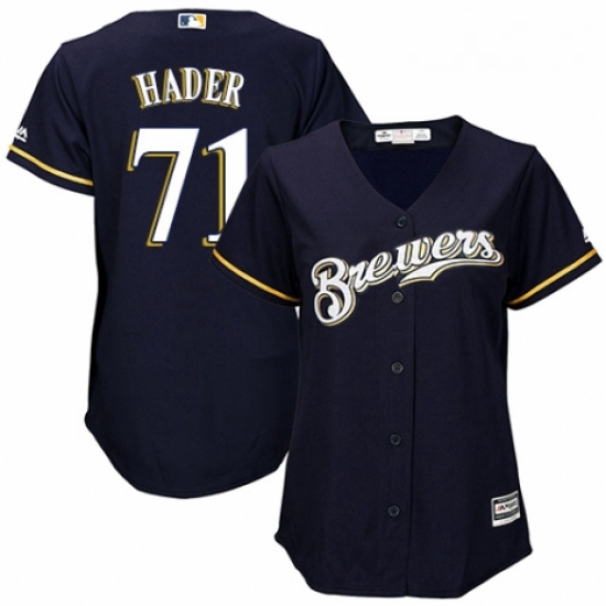 Womens Majestic Milwaukee Brewers 71 Josh Hader Authentic White 