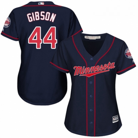 Womens Majestic Minnesota Twins 44 Kyle Gibson Authentic Navy Blue Alternate Road Cool Base MLB Jers