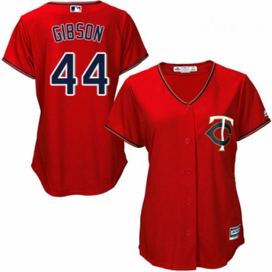 Womens Majestic Minnesota Twins 44 Kyle Gibson Replica Scarlet Alternate Cool Base MLB Jersey