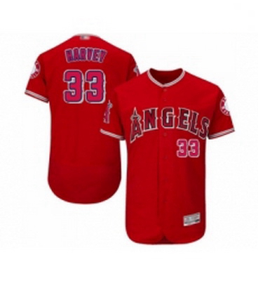 Mens Los Angeles Angels of Anaheim 33 Matt Harvey Red Alternate Flex Base Authentic Collection Baseb