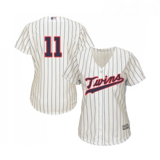 Womens Minnesota Twins 11 Jorge Polanco Replica Cream Alternate Cool Base Baseball Jersey