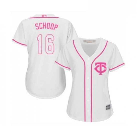 Womens Minnesota Twins 16 Jonathan Schoop Replica White Fashion 