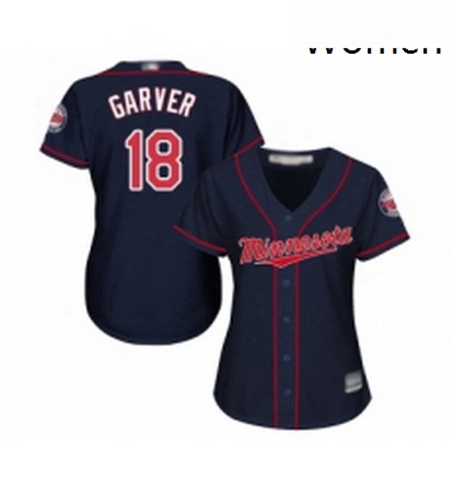 Womens Minnesota Twins 18 Mitch Garver Replica Navy Blue Alternate Road Cool Base Baseball Jersey