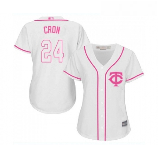 Womens Minnesota Twins 24 C J Cron Replica White Fashion Cool Base Baseball Jersey