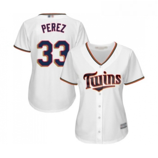 Womens Minnesota Twins 33 Martin Perez Replica White Home Cool Base Baseball Jersey