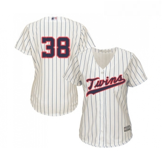 Womens Minnesota Twins 38 Blake Parker Replica Cream Alternate Cool Base Baseball Jersey