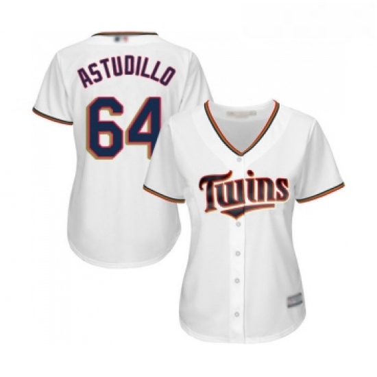 Womens Minnesota Twins 64 Willians Astudillo Replica White Home Cool Base Baseball Jersey