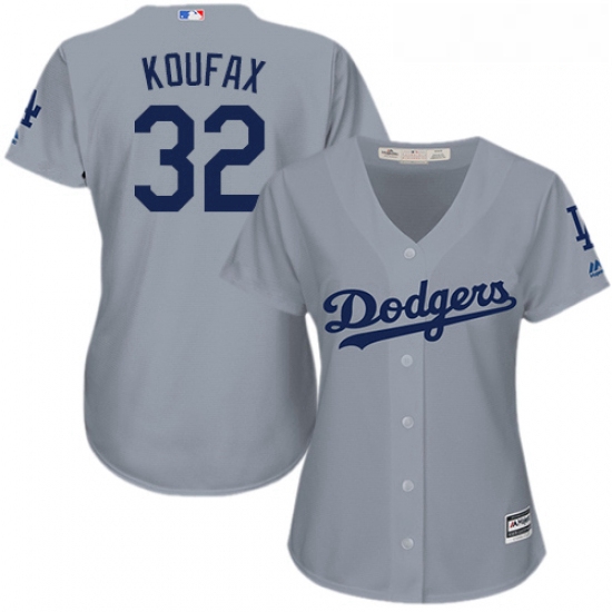 Womens Majestic Los Angeles Dodgers 32 Sandy Koufax Authentic Gr