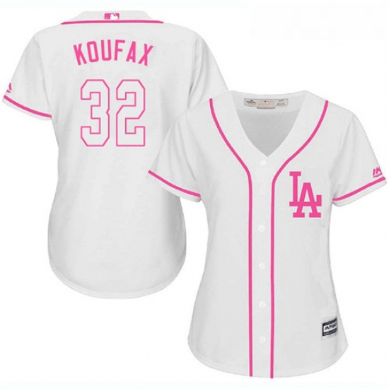 Womens Majestic Los Angeles Dodgers 32 Sandy Koufax Authentic Wh