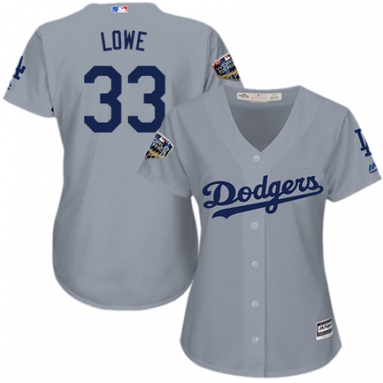 Womens Majestic Los Angeles Dodgers 33 Mark Lowe Authentic Grey 