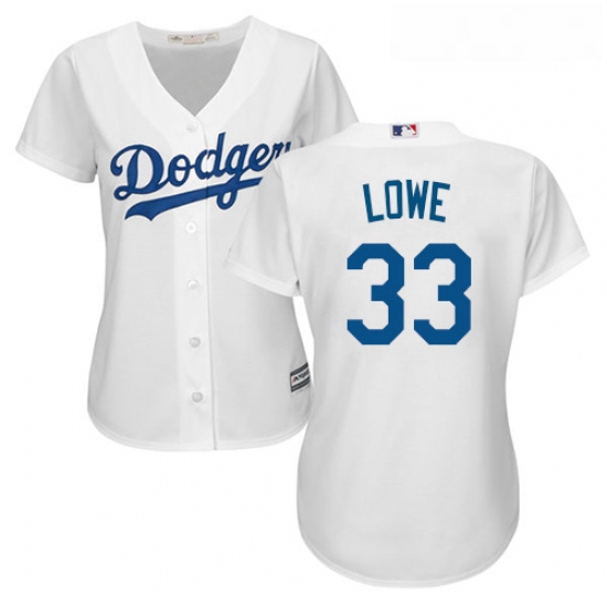 Womens Majestic Los Angeles Dodgers 33 Mark Lowe Authentic White Home Cool Base MLB Jersey