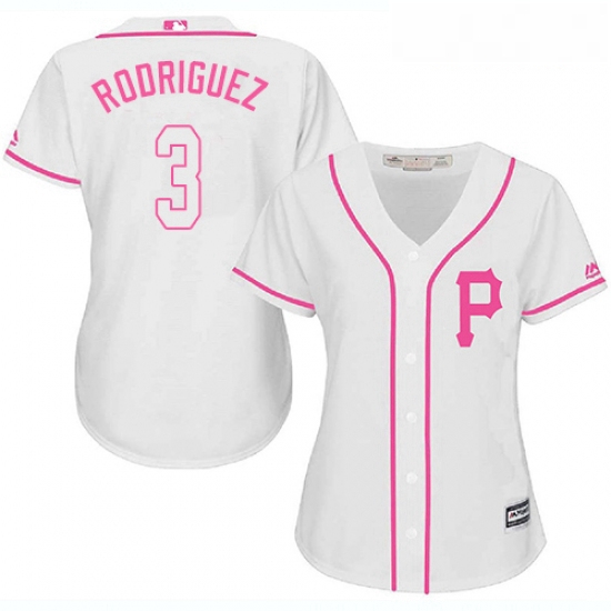 Womens Majestic Pittsburgh Pirates 3 Sean Rodriguez Authentic White Fashion Cool Base MLB Jersey