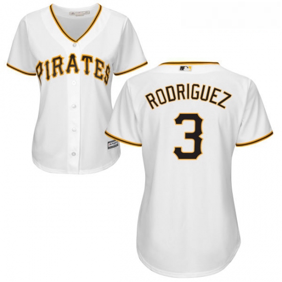 Womens Majestic Pittsburgh Pirates 3 Sean Rodriguez Authentic White Home Cool Base MLB Jersey