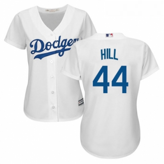 Womens Majestic Los Angeles Dodgers 44 Rich Hill Authentic White Home Cool Base MLB Jersey