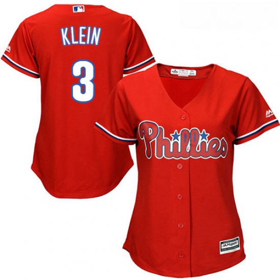 Womens Majestic Philadelphia Phillies 3 Chuck Klein Authentic Red Alternate Cool Base MLB Jersey