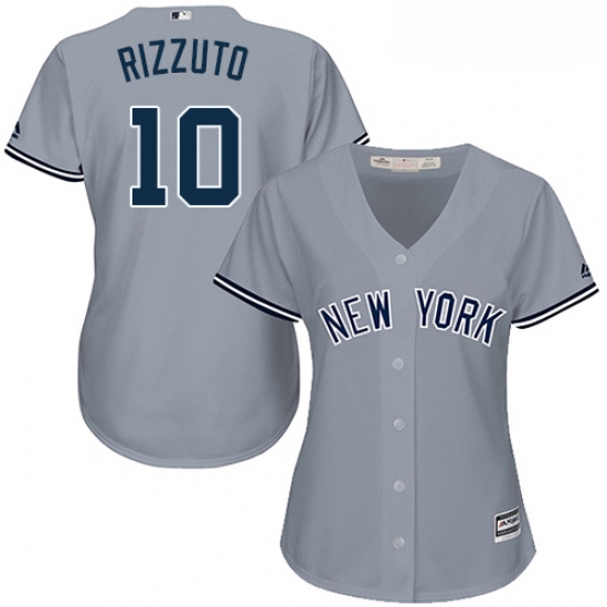 Womens Majestic New York Yankees 10 Phil Rizzuto Authentic Grey Road MLB Jersey