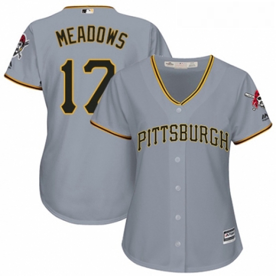 Womens Majestic Pittsburgh Pirates 17 Austin Meadows Authentic Grey Road Cool Base MLB Jersey