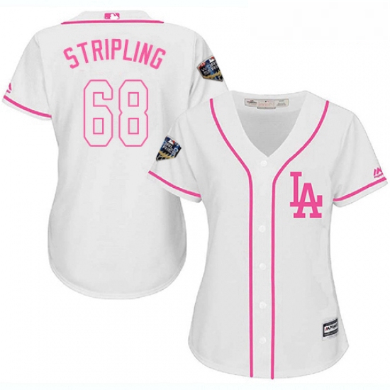 Womens Majestic Los Angeles Dodgers 68 Ross Stripling Authentic White Fashion Cool Base 2018 World S