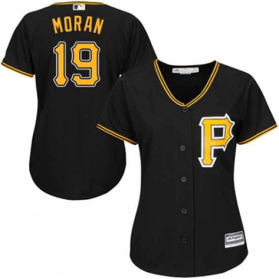 Womens Majestic Pittsburgh Pirates 19 Colin Moran Replica Black Alternate Cool Base MLB Jersey