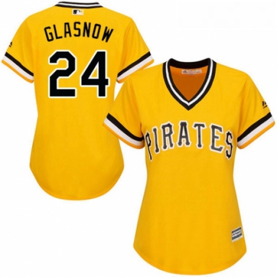 Womens Majestic Pittsburgh Pirates 24 Tyler Glasnow Replica Gold Alternate Cool Base MLB Jersey