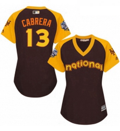 Womens Majestic New York Mets 13 Asdrubal Cabrera Authentic Brown 2016 All Star National League BP C