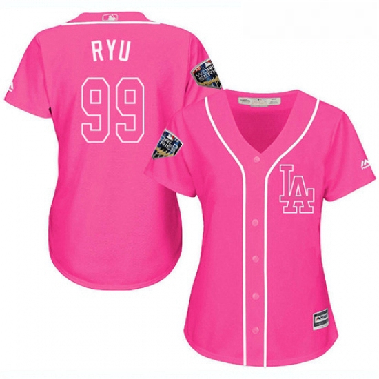 Womens Majestic Los Angeles Dodgers 99 Hyun Jin Ryu Authentic Pi