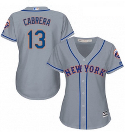 Womens Majestic New York Mets 13 Asdrubal Cabrera Replica Grey R