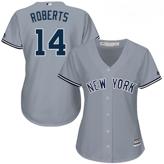 Womens Majestic New York Yankees 14 Brian Roberts Replica Grey R