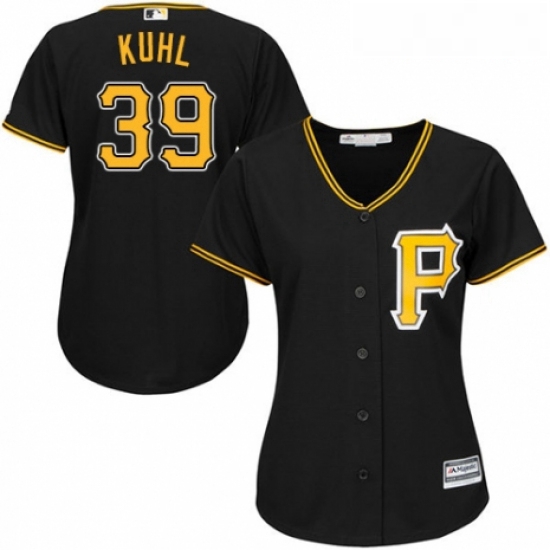 Womens Majestic Pittsburgh Pirates 39 Chad Kuhl Replica Black Alternate Cool Base MLB Jersey